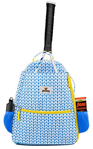 Thorza Tennis-Rucksack für Damen – leichte Tennisschlägertasche inklusive Haken und speichert 2 Schläger, Bälle und Sportausrüstung – nur Rucksack, hellblau, M, Vielseitig einsetzbar