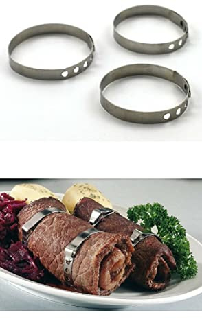 Generisch 12 Rouladenringe Rouladenklammern Edelstahl Verstellbar Rouladenhalter