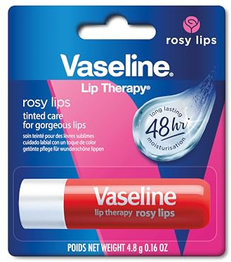Vaseline Lip Therapy Rosy, Getönter Lippenbalsam, Lippenstift mit Mandel und Rosenöl (Rosy (1 Stück))