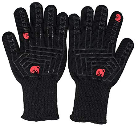 MEATER Mitts, BBQ Handschuhe, Ofenhandschuhe, 275°C hitzebeständig - Silikon Grillhandschuhe zum Grillen, Räuchern, Backen, Kochen, Grillen und Backen - wasserdicht, rutschfest, extra Lange Stulpen