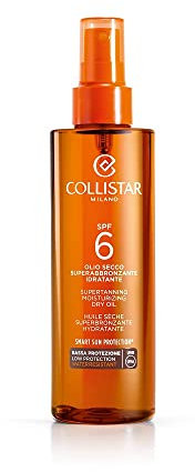 Collistar feuchtigkeitsspendendes Superbräunungs-Trocken mit LSF 6, Sprühöl für Gesicht, Körper und Haare, wasserfest, verlängert die Bräune und schützt vor Salz und Sonne, nicht fettend, 200 ml