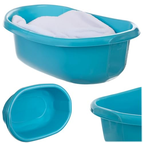 KADAX Waschschüssel 20L, große Spülschüssel aus Kunststoff, vielseitige Plastikschüssel, Kunststoffschüssel, Schüssel für Badezimmer, Spülwanne (Blau)
