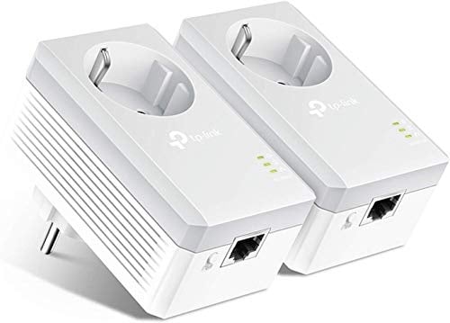 TP-Link Powerline Adapter Set TL-PA4010P KIT(600Mbit/s, mit Steckdose, 100Mbit/s-Ethernet-LAN, Kompatibel mit allen HomePlug AV/AV2 Powerline Adaptern, schnelle Datenübertragung über die Stromleitung)