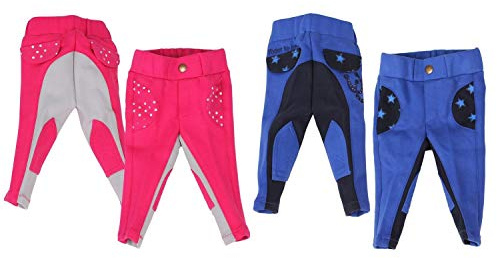 netproshop Niedliche Qualitäts Baumwoll Reithose für Baby Kleinkinder Gr. 56-104, Kindergroesse:92, Farbe:Blau/Schwarz