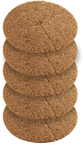 NUGATI Kokos-Mulchscheibe Kübelabdeckung Winterschutz für Topfpflanzen/Pflanzenschutzmatte/Unkrautschutzmatte, Kokosdisk (40cm - 5 Stück)