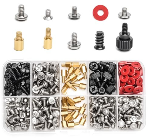 380 pcs PC Schrauben Set Mainboard Abstandshalter PC Motherboard | SSD Schraubenset,Computerschrauben #6-32 Stecker auf M3-Buchse, für Festplattenlüfter, Laptop Gehäuse, CD-ROM Computer