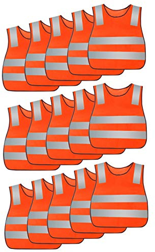 AIEOE Kinder Sicherheitsweste Hohe Sichtbarkeit Reflektierende Westen Klettverschluss Warnwesten für Laufen Radfahren Joggen 5/10/15/20 Stück