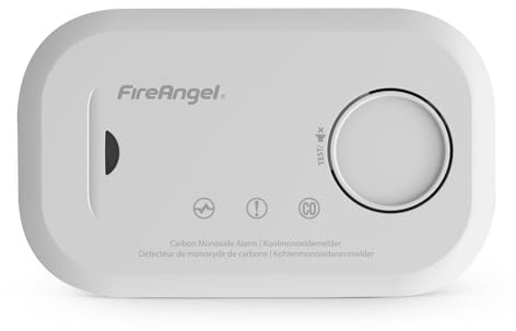 FireAngel Kohlenmonoxidmelder und -Detektor - FA6813 CO-Melder mit 10-Jahres-Sensor - CO-Warner für den Haushalt mit AA-Batterien - Tragbarer Kohlenmonoxid-Detektor für Unterwegs mit Testtaste
