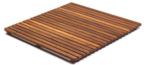 asinox TEK4A7171 Duschmatte aus Teakholz, Quadrat, 71 cm