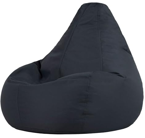 Bean Bag Bazaar Dalton Gaming Sitzsack für Erwachsene, Dunkelgrau, Indoor Outdoor Sitzsack mit Füllung, Bean Bag, Wasserabweisender Stoff, Bequemer Sessel für Wohnzimmer, Schlafzimmer, Garten