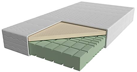 AM Qualitätsmatratzen 7 Zonen Latex Matratze 100x200 H3 - Made in Germany - Oeko TEX zertifizierte Naturlatex Matratze 100x200-23 cm Hoch - Hybridmatratze mit 4cm Latexauflage