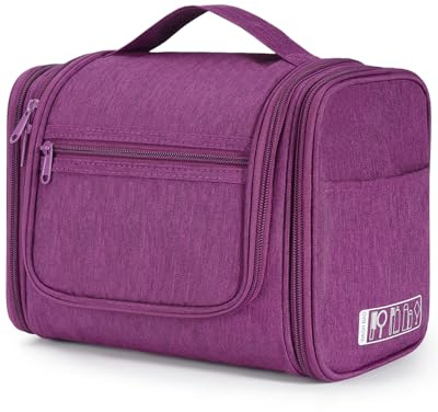 WANDF Groß Waschtasche, Kulturtasche zum Aufhängen für Damen, Kulturbeutel Herren Gross, Waschbeutel für Camping Reisen für Kinder Frauen Mann (Lila)