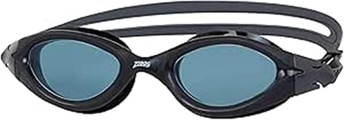 Zoggs Panorama Schwimmbrille Erwachsene, Herren und Damen – UV-Schutz, Antibeschlag, Bequemer, Auslaufsicherer Sitz, Schnell Verstellbares Kopfband, 180° Rundumsicht, Rauchglas/Schwarz