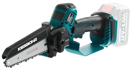 KIESBOHR 15cm Akku Astsäge CSE002, Kompatibel mit Makita 18V Akku, bürstenlose Mini Akku Kettensäge, Automatische Kettenschmierung (ohne Akku)