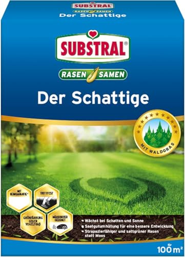 Substral Rasensamen Der Schattige, Schattenrasen, Premium Rasensamen für schattige Stellen, 2 kg für 100 m²