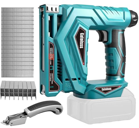 Catolsss Akku Tacker Nagelpistole Kompatibel mit Makita 18V Lithium, 100W Tackerpistole mit 1000 Gerade Nägel und 1000 U-förmige Nägel für Polsterei, Holzbearbeitung Projekte (ohne Akku)