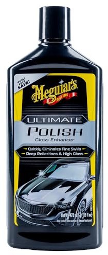 Meguiar's Hochglanzpolitur, Ultimate Polish - Autopolitur & Autoreinigung - Kratzer Entferner Auto- einfache Handanwendung und Poliermaschine - feines Polierkorn 473ml - G19216EU
