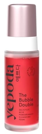Yepoda The Bubble Double, Sanft Peelender Reinigungsschaum, Reinigt Porentief & Beugt Unreinheiten vor, Veganer Koreanischer Reinigungsschaum für alle Hauttypen, 120 ml