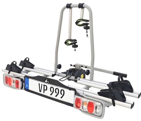 Fahrradträger Anhängerkupplung VDP – Fahrradträger E-Bike für Anhängerkupplung 2 Fahrräder 60kg klappbar – Fahrradträger Klappbar ebike aus Aluminium und Stahl