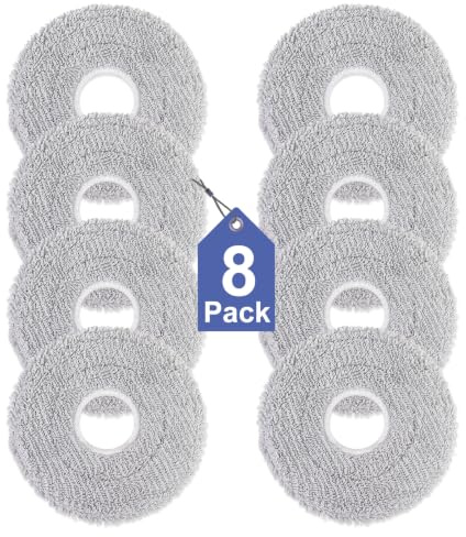 8 Stück Wischtücher für Dreame L10s Ultra Gen 3/Gen 2/L40/AE/L50/L50S Ultra | L40S Pro/L20/X40/X50/D20/D30 Ultra Complete, Mova E30/E40/P50/V50/P70 Ultra Saugroboter Wiederverwendbar Waschbar Ersatztuch
