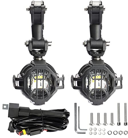 MARCHFA Motorrad Licht Fit für Motorrad Fahrrad ATV Traktor Gabelstapler Boot Universal Scheinwerfer Scheinwerfer Nebellicht Lauflicht Hilfslampe (2ST)