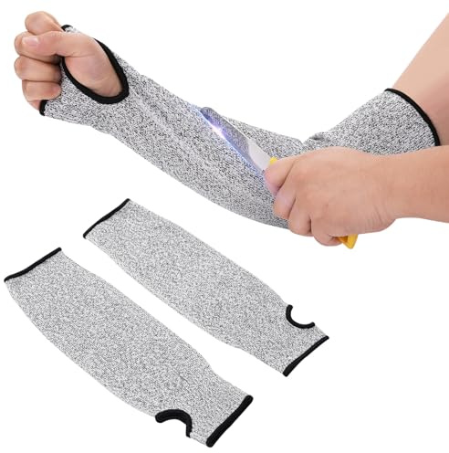 DIVINA VITAE 1 Paar Schnittschutz Ärmel Mit Daumenloch Klasse Schnittfeste Handschuhe Zum Schutz Arme 45cm Armschutzärmel Stufe 5 Sicherheitsschutz Schutz Für Dünne Haut Prellungen Männer Fraue