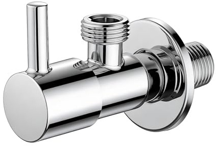 Ibergrif M22025-1/2 Eckventil 1/2 Zoll Absperrventil Chrom Messing | Wandanschluss Eckhahn mit 1/2 x 1/2 BSP Gewinde, Auslaufventil für Waschbecken Küche Bad, Tropfsicher