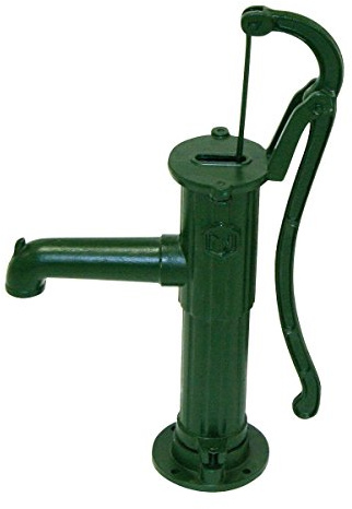 Xclou Schwengelpumpe aus Gusseisen, Wassserpumpe Rundflansch Brunnenpumpen, grün, 47 x 15 x 70 cm
