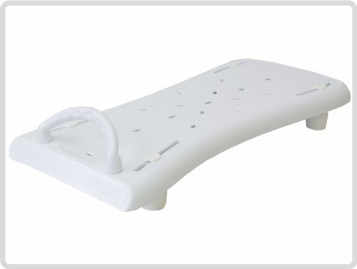 Teckmedi Badewannenbrett mit Seifenablage und mit Griff (ca. 74 cm lang) - Badewannensitz Wannensitz Sitzbrett *Top-Qualität*