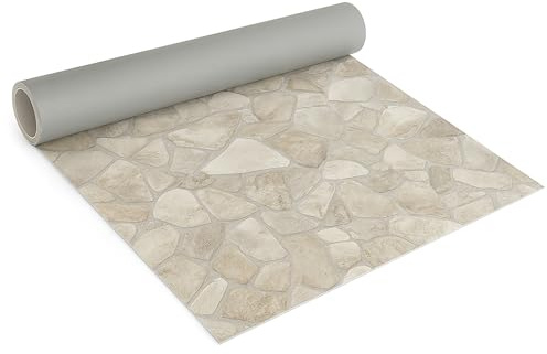 Internethandel Pfordt CV Bodenbelag Marlow Stein Optik, 200x200 cm, pflegeleichter PVC Vinylboden, Meterware für Küche und Wohnzimmer