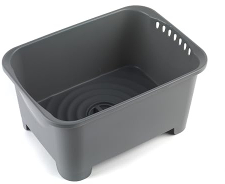 Beldray Waschschüssel mit Ablauf 8L, Spülschüssel Groß für Camping & Wohnmobile, Kunststoff Spülwanne mit Abfluss, Reinigungswanne für Küche & Outdoor, Kompakte Campingschüssel, Tragbar