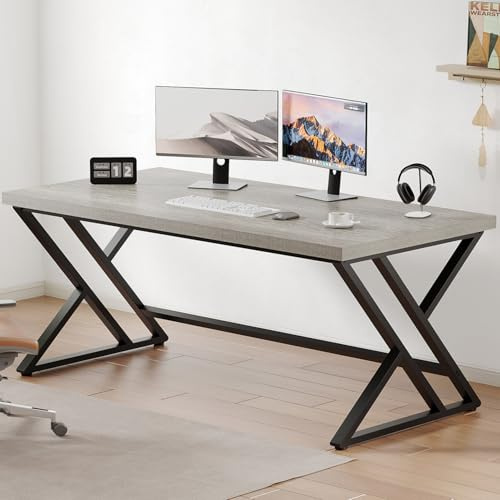 LVB Grau 152cm Schreibtisch Computertisch Industrie Design für Homeoffice | Stabile Bauweise Mit Schreibtisch Groß und Möbel Für Arbeitszimmer viel Platz für Büro