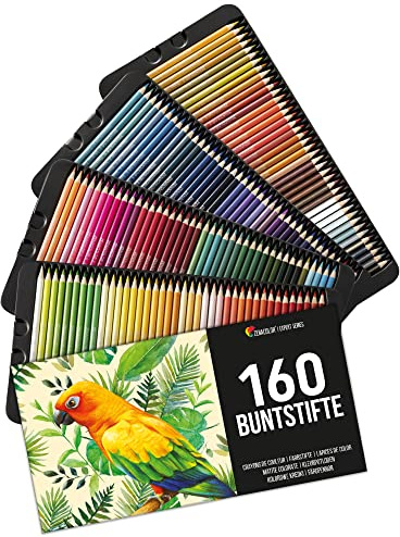 Zenacolor - 160 Buntstifte für Erwachsene und Kinder - Hochwertiges Farbstifte Set Malen, Zeichnen und Skizzieren