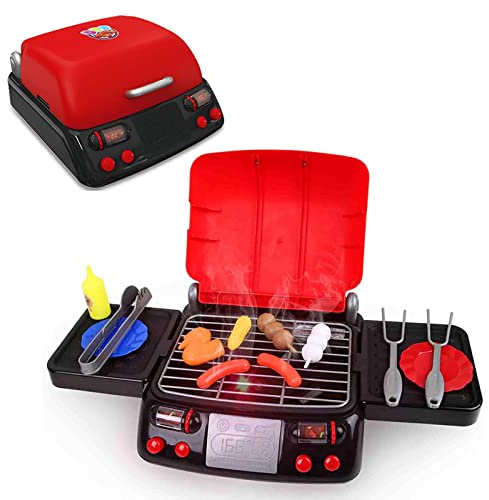 Kramow Küche für Kinder 3 Jahre Mädchen Junge - Lebensmittel Spielzeug mit Licht, Ton und Dampf (Barbecue)