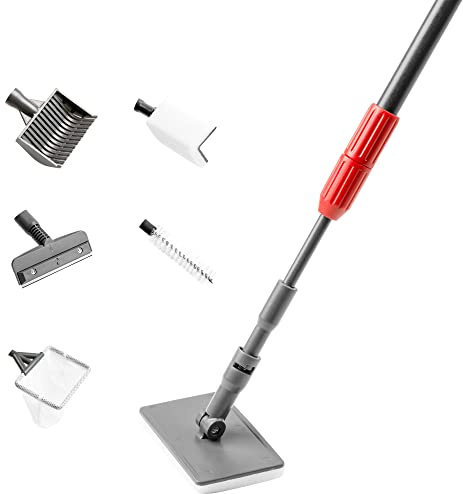 NICREW Aquarium Reinigungsset, 6-in-1 Reinigungswerkzeuge mit Scheibenreiniger, Algenschaber, Glasschwamm, Rohrbürste, Kiesbesen für Aquarien