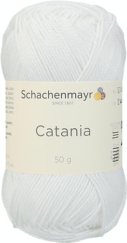 Schachenmayr Catania 9801210-00106 weiß Handstrickgarn, Häkelgarn, Baumwolle