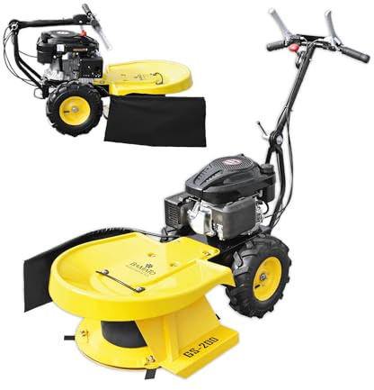 BAMATO Hochgrasschneider Kreiselmäher GS-200 | mit LONCIN Motor | 4 Klingen | 580 mm Schnittbreite | Reversierstarter | Für große Rasenflächen | Rasenmäher Radantrieb Benzin Perfekt für hohes Gras