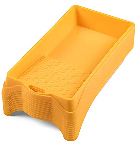 Hardy 10 STK. Farbwanne-Set 16 cm x 30 cm Kunststoff Lackwanne Farbschale | Robustes Set aus 10 Farbschalen für Renovierungen. Lösemittelbeständig und ideal für Farbwalzen bis 10 cm.