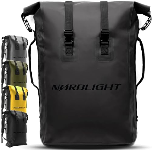Nordlight Dry Bag 35l - (Schwarz) Roll Top Rucksack mit gepolstertem Tragegurt, wasserdichte Tasche für Wassersport, Fahrrad, Kurierrucksack, Trekking, Angeln