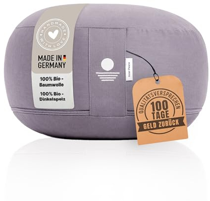 Inner Peace Meditationskissen Yogakissen - Waschbarer Bezug aus 100% Baumwolle (Anthrazit)