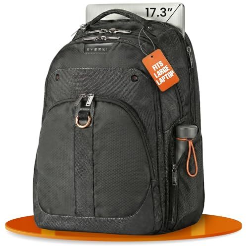 Everki Atlas Business-Laptoprucksack 32 L für 13–17,3 Zoll – ergonomischer, reisefreundlicher Notebook-Rucksack mit anpassbarem Laptopfach – schwarz