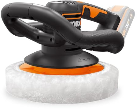 WORX WX856.9 Akku-Poliermaschine 20V, Ohne Akku & Ladegerät | Elektrische Poliermaschine zum Polieren im Innen- und Außenbereich, inkl. Auftrags- & Polierhaube, PowerShare kompatibel
