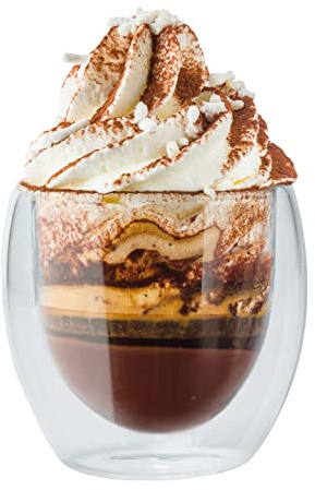 wisefood Espresso Gläser 80 ml, 4er-Set, doppelwandige Thermogläser im Schwebelook mit isolierender Wirkung, Espressoglas aus Borosilikatglas
