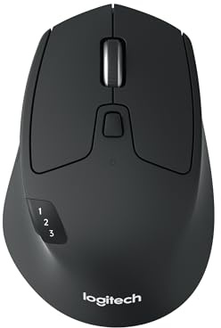Logitech M720 Triathlon Multi-Device Kabellose Maus, Bluetooth, USB-Unifying-Empfänger, 1000 DPI, 6 programmierbare Tasten, 2-Jahres-Batterie, Für Laptop, PC, Mac, iPadOS - Grau