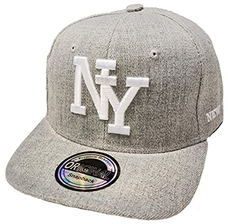J26 Kids Kinder Snapback USA Cap Teenie Kappe Basecap Mütze Trucker Cappy Sport NY (Grau)