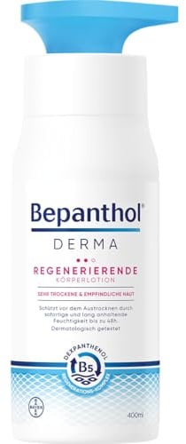Bepanthol DERMA Regenerierende Körperlotion| Körperpflege für empfindliche und sehr trockene Haut, dermatologisch getestete Feuchtigkeitscreme mit Dexpanthenol | 400ml Pumpspender