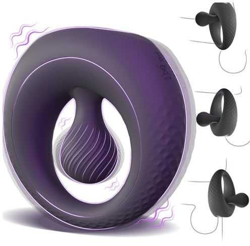 Penisring Vibrator mit 360° Verstellbarem Perlen-Klitorisstimulator, Sex Spielzeug für die Paare Männer Frauen, YAWNSHE Cockring Penis Ring Sex Toys, Erotisches Sexspielzeug für Paare Mann Extrem Sex