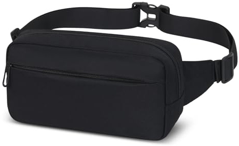 Bauchtasche Gürteltasche Herren Damen mit Großes Kapazität,wasserdichte Gürteltaschen mit verstellbarem Gürtel,Hüfttasche für Outdoor Running Walking Wandern Jogging (Schwarz)