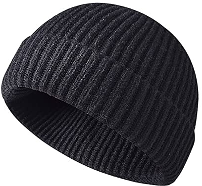 Baynetin Retro Trawler Winter Beanie Hat, Unisex Fischermütze Dockermütze Rollmütze Winter Hut Baseballkappe Cappello Antivento (Schwarz)