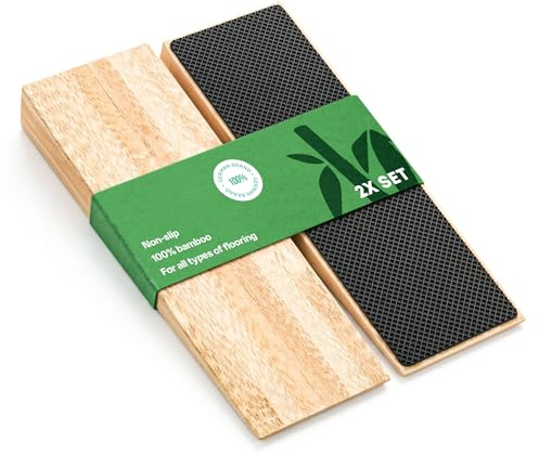 Türstopper rutschfest aus Bambus - 2er Set Türkeil aus Holz - Fester Türstopper boden mit Gummi - Türkeile für alle Böden - Holzkeile für alle Arten von Türen - Door stopper